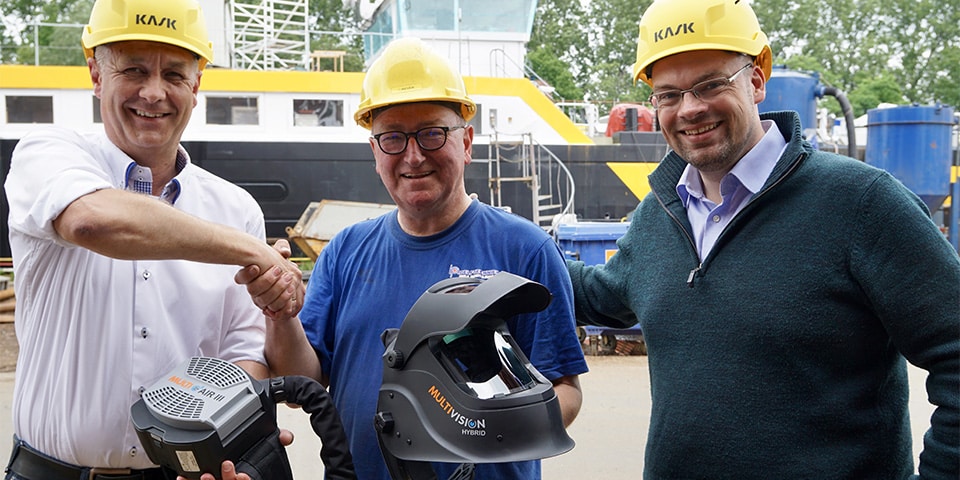 Lassers Groningse scheepswerf krijgen primeur van nieuwe lashelm
