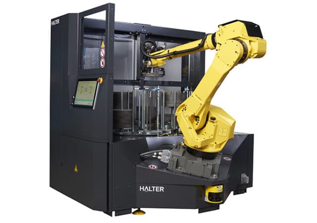 Nieuwe beladingsrobot voor zware en lange werkstukken Wereldprimeur voor de HALTER LOADASSISTANT met 70kg-ROBOT tijdens de EMO 5