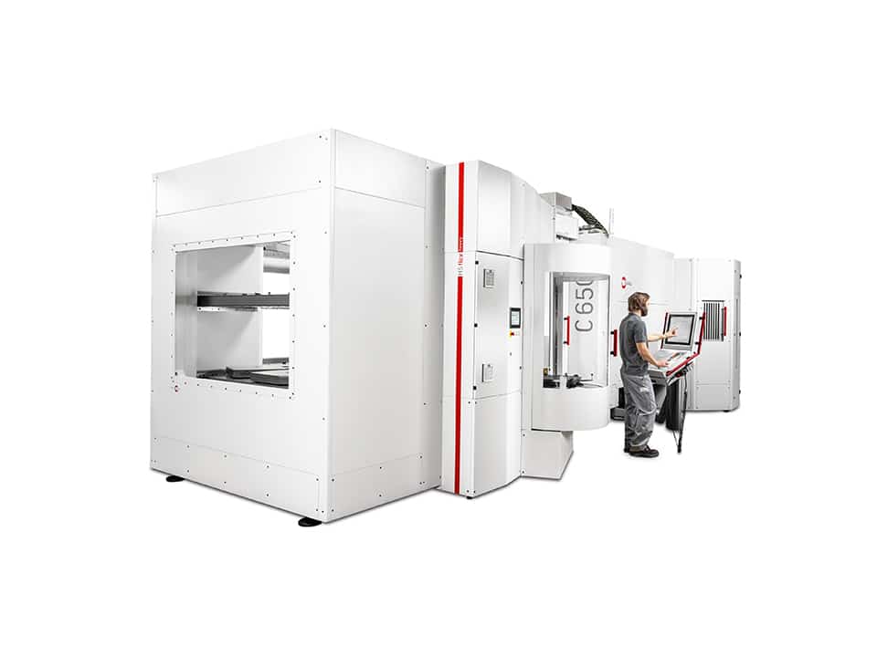 Handlingsysteem HS flex heavy – de Hermle automatiseringsoplossing met een transportgewicht tot 1200 kg